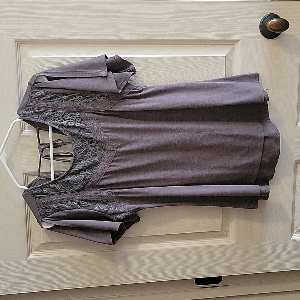 Maurices Lacy Gray Blouse size L